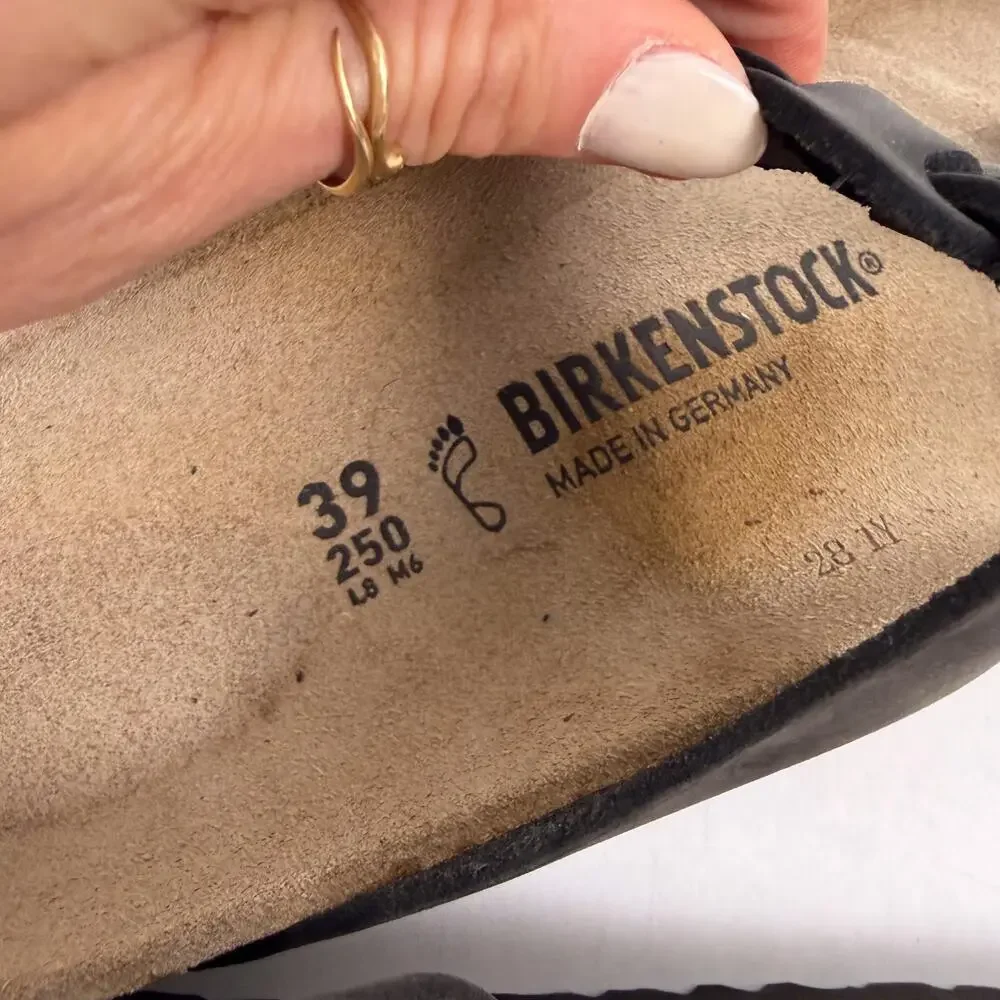 Birkenstock Gizeh Braided Oiled Leather Sandal in Black 39 - Picture 4 of 6